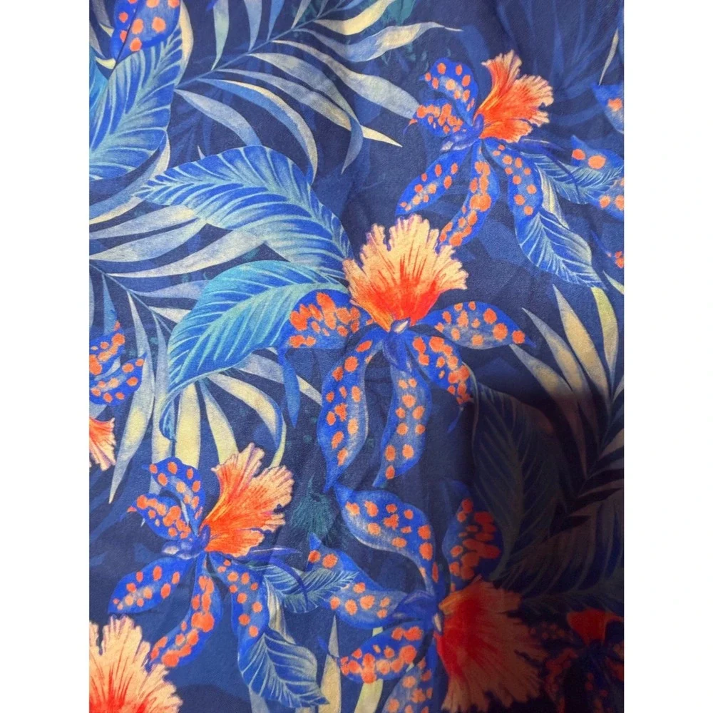 Unbranded Men 3X‎ Navy Blue Tropical Floral Palm Print Swim Trunks Board Shorts
